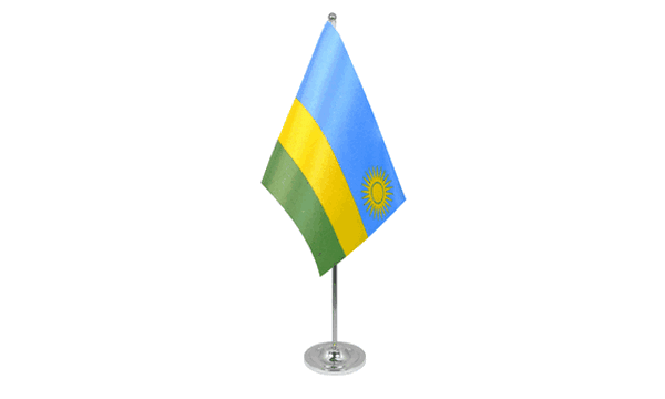Rwanda Satin Table Flag
